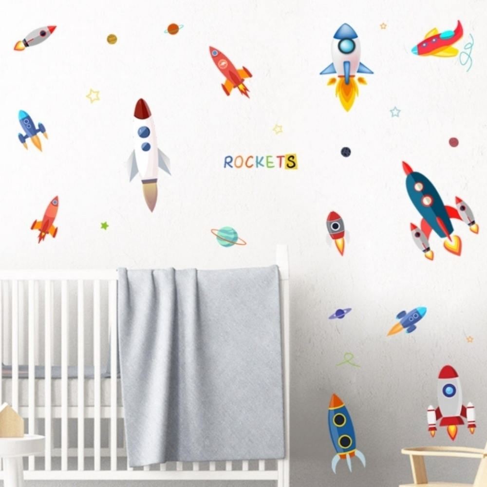 VINYL Wall Decal Rockets In Space